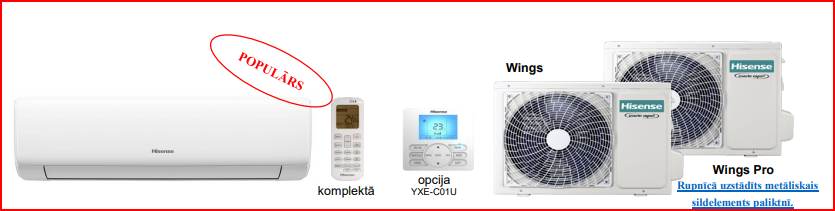 Hisense WINGS un WINGS PRO SĒRIJAS (sildelements versijā Pro)